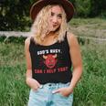 Gods Busy Can I Help You Devil Funny Women Tank Top Basic Casual Daily Weekend Graphic Gifts for Her