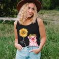 Happiness Is Being Mamaw Cute Pig Sunflower Mother Gifts Women Tank Top Basic Casual Daily Weekend Graphic Gifts for Her