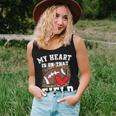 My Heart Is On That Field Football Mom Leopard Women Tank Top Gifts for Her