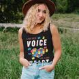 I Am Her Voice And She Is My Heart Autism Mom Or Dad Women Tank Top Basic Casual Daily Weekend Graphic Gifts for Her