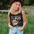 I Need My Pug And Coffee For Women Mom Dad Funny Women Tank Top Basic Casual Daily Weekend Graphic Gifts for Her