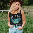 Just A Girl Who Loves Butterflies Butterfly Mom Monarch Gift Women Tank Top Basic Casual Daily Weekend Graphic Gifts for Her