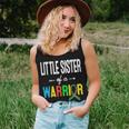 Little Sister Of A Warrior Autism Awareness Support Women Tank Top Gifts for Her