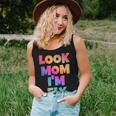 Look Mom Im Fly Hip Hop Style Rainbow Letters Aesthetic Women Tank Top Basic Casual Daily Weekend Graphic Gifts for Her
