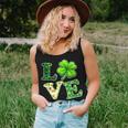Love Shamrock Library St Patricks Day Teacher Women Tank Top Basic Casual Daily Weekend Graphic Gifts for Her