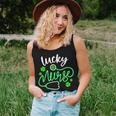 Lucky NurseSt Pattys Day Gift Shamrock Nurse  Women Tank Top Basic Casual Daily Weekend Graphic Gifts for Her