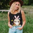 Sloth Bunny Ear With Eggs Basket Easter Costume Rabbit Women Tank Top Gifts for Her