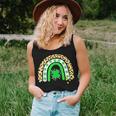 St Patrick’S Day Cute Rainbow Leopard Shamrock Clover Women Tank Top Basic Casual Daily Weekend Graphic Gifts for Her
