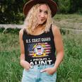 US Coast Guard Proud Aunt With American Flag Gift Veteran Women Tank Top Basic Casual Daily Weekend Graphic Gifts for Her