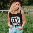 Womens Cheer Dad The Only Thing I Flip Is My Wallet Fathers Day Women Tank Top Basic Casual Daily Weekend Graphic Gifts for Her
