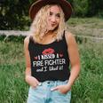 Womens I Kissed A Fire Fighter Design Married Dating Anniversary G Women Tank Top Basic Casual Daily Weekend Graphic Gifts for Her