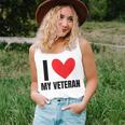 I Love My Veteran Military Wife Dad Boyfriend Usa Women Tank Top Basic Casual Daily Weekend Graphic Gifts for Her