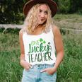 One Lucky Teacher Cute Educator St Patricks Day Shamrock Women Tank Top Basic Casual Daily Weekend Graphic Gifts for Her