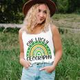 One Lucky Teacher Rainbow St Patricks Day Geography Teacher Women Tank Top Basic Casual Daily Weekend Graphic Gifts for Her
