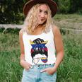 Venezuelan Baseball Fan Girl Mom Messy Bun Venezuela Flag Women Tank Top Gifts for Her