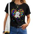 Autism Awareness Maltese Cute Heart Dog Dad Mom Gift Women T-shirt