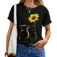 Best Cat Mom Ever Sunflower Floral Branch Cat Lover Mom Women T-shirt