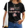 Womens Blessed Grandma Floral Grandma Women T-shirt