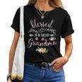 Womens Blessed Grandma Floral Grandma Women T-shirt