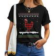 Chicken Christmas Pajama Red Plaid Family Ugly Christmas Women T-shirt