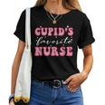 Cupids Favorite Nurse Groovy Retro Valentines Day Nurse Women T-shirt