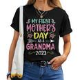 Womens My First As A Grandma 2023 Happy Women T-shirt