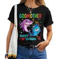 Godmother Of The Baby Shark Birthday Godmother Shark Women T-shirt