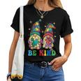 Be Kind Autism Gnomes Sunflower Autism Awareness Month 2023 Women T-shirt