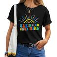 Be Kind To Your Mind Groovy Mental Health Matters On Back Women T-shirt