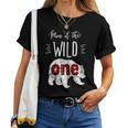 Womens Mom Of The Wild One Shirt Bear Lumberjack 1St Birthday Tee Women T-shirt