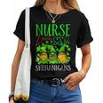 Nurses Love Shenanigans Funny Gnomes Nurse St Patricks Day V8 Women T-shirt