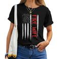 Proud Fire Wife Thin Red Line American Flag Firefighter Gift Women T-shirt