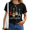 Lets Rock Rock N Roll Guitar Retro Men Women Women T-shirt