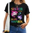 Sister Of The Baby Birthday Shark Sister Shark Women T-shirt