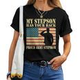 My Stepson Has Your Back Proud Army Stepmom Military Mom Women T-shirt