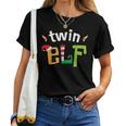 Twin Elf Brother Sister Elves Squad Matching Family Women T-shirt