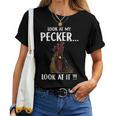 Vintage Look At My Pecker Look At It Rooster Chicken Women T-shirt