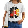 Womens Aries Girl Afro Locs Girl Zodiac Signs Birthday Women T-shirt