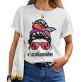 Color Guard Mom Messy Bun Marching Band School Mommy Mother Women T-shirt