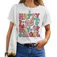 Retro Groovy Happy Last-Day Of School Leopard Teacher Kids Women T-shirt