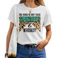 Two Things We Dont Chase Cowboys And Whiskey Leopard Retro Women T-shirt