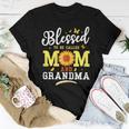 Womens Blessed To Be Called Mom Grandma Flower Women T-shirt Unique Gifts