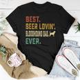Bloodhound Dog Lover Best Beer Loving Bloodhound Dad Women T-shirt Unique Gifts