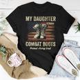 My Daughter Wears Combat Boots Proud Army Dad Veteran Day Women T-shirt Funny Gifts