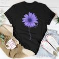 Esophageal Cancer Awareness Sunflower Periwinkle Ribbon Women T-shirt Unique Gifts