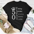 Womens Fabulous Fifty 50Th Birthday 50 Years Old Bday Queen Women T-shirt Unique Gifts