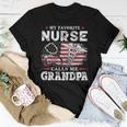 My Favorite Nurse Calls Me Grandpa Usa Flag Father Women T-shirt Unique Gifts