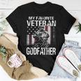 My Favorite Veteran Is My Godfather Usa Flag Women T-shirt Funny Gifts
