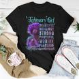 February Queen Beautiful Resilient Strong Powerful Worthy Fearless Stronger Than The Storm Women T-shirt Funny Gifts