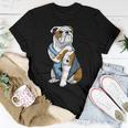Funny English Bulldog Dog I Love Mom Tattoo Lover Gift Women T-shirt Funny Gifts